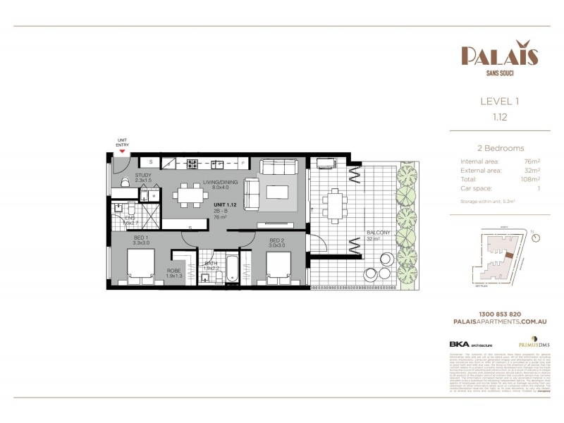 1.12/365-377 Rocky Point Road, Sans Souci NSW 2219 Floorplan