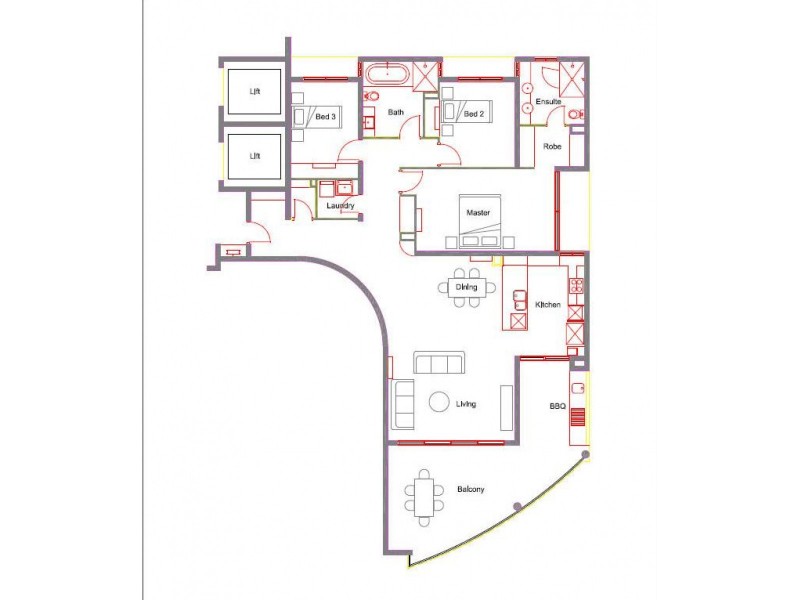 22/13 Esplanade, Darwin City NT 0800 Floorplan