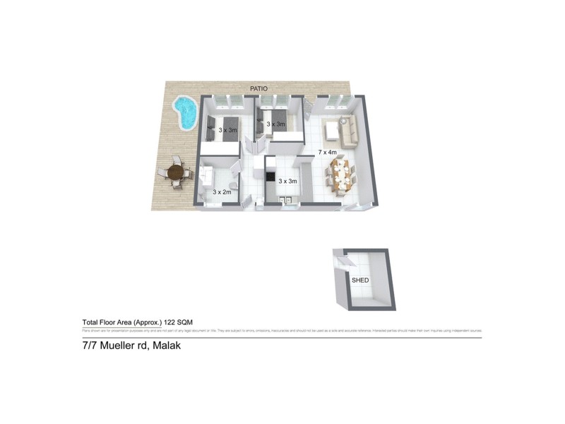 7/50 Abbott Crescent, Malak NT 0812 Floorplan