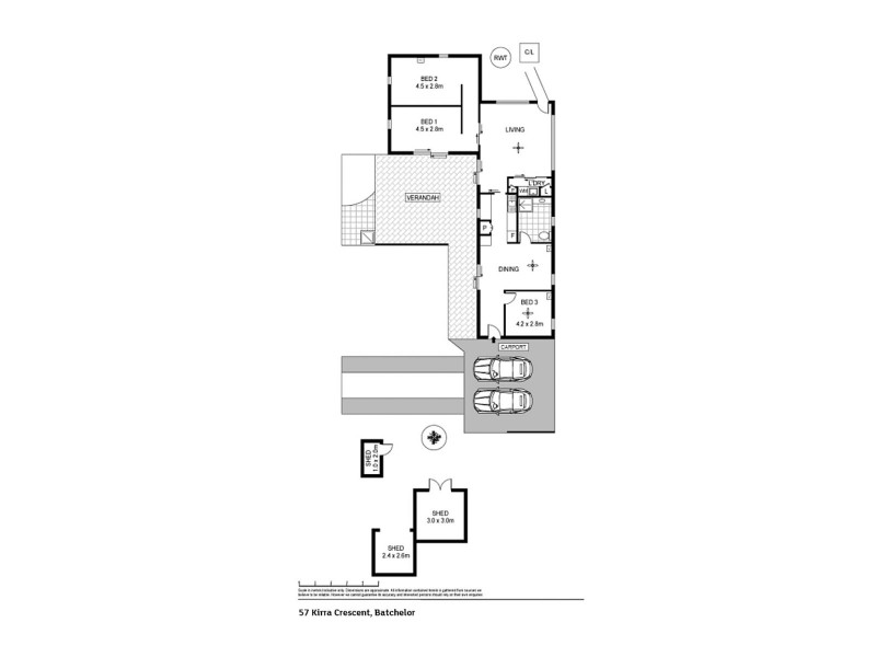 57 Kirra Crescent, Batchelor NT 0845 Floorplan