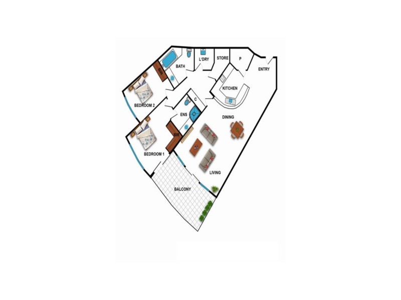 7/1 Daly Street, Larrakeyah NT 0820 Floorplan