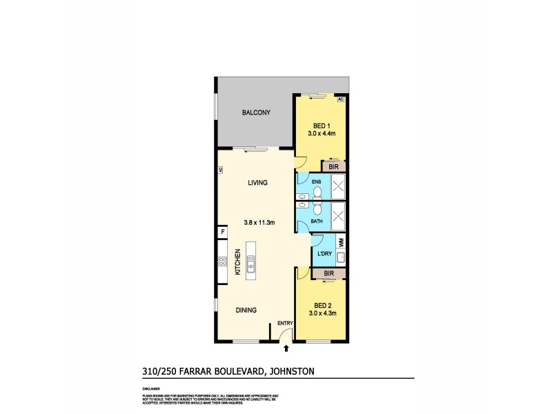 310/250 Farrar Boulevard, Johnston NT 0832 Floorplan