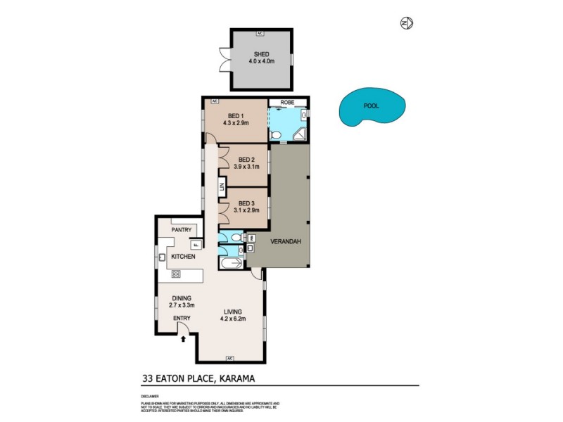 33 Eaton Place, Karama NT 0812 Floorplan
