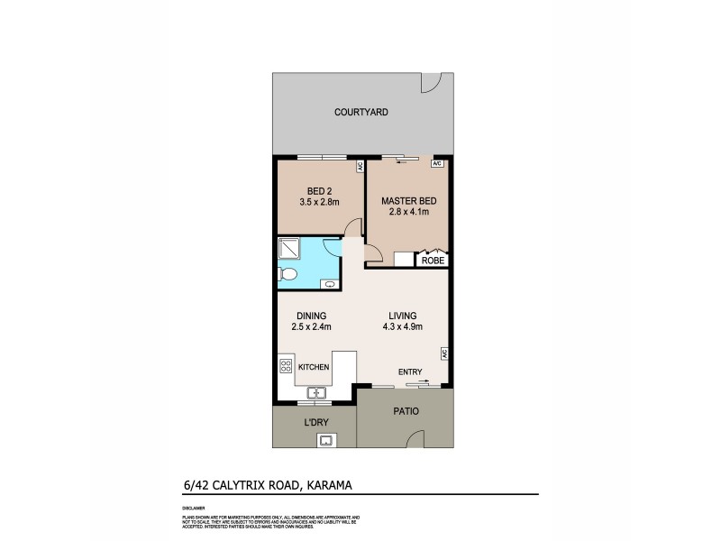 6/42 Calytrix Road, Karama NT 0812 Floorplan