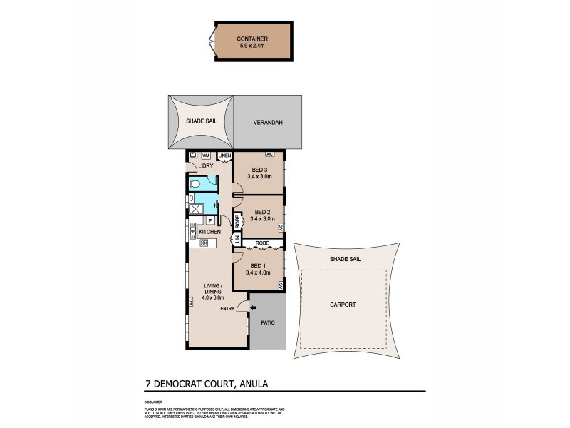 7 Democrat Court, Anula NT 0812 Floorplan