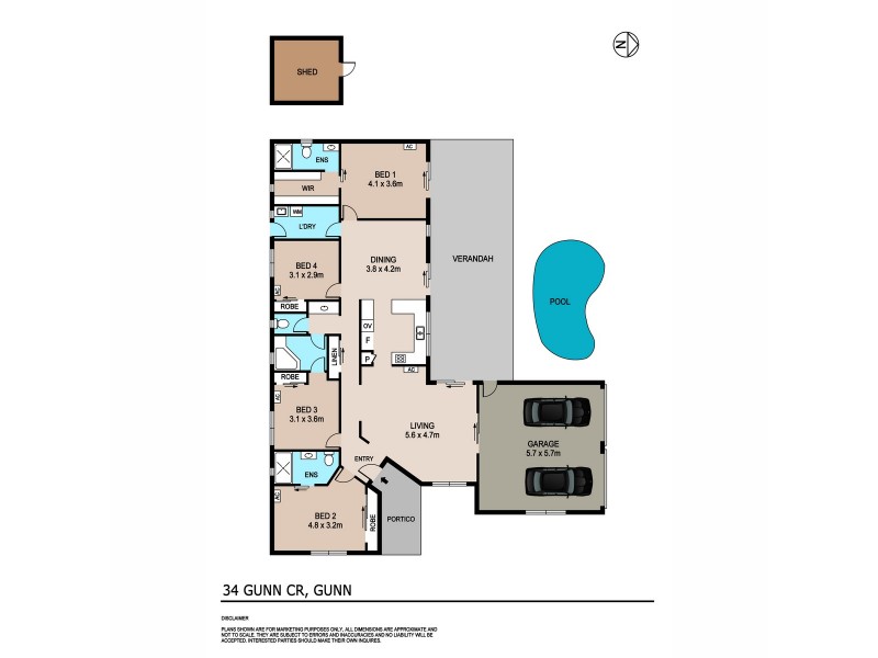 34 Gunn Crescent, Gunn NT 0832 Floorplan