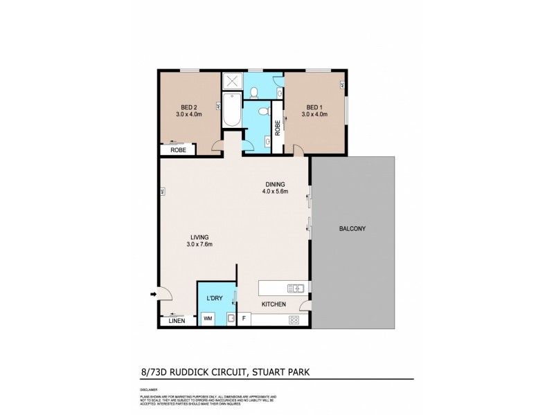 8/73D Ruddick Circuit, Stuart Park NT 0820 Floorplan