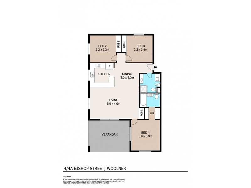 4/4A Bishop Street, Woolner NT 0820 Floorplan