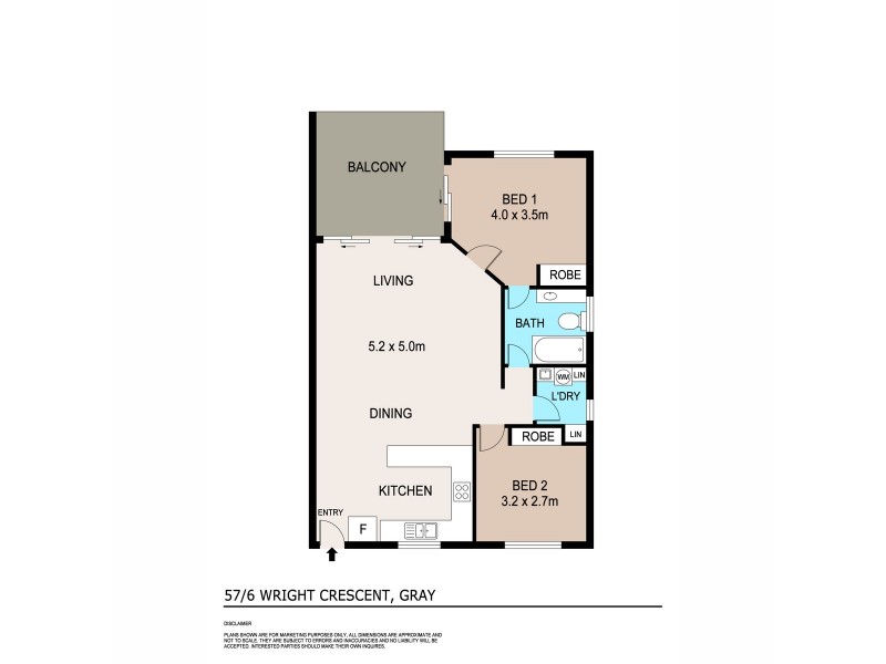 57/6 Wright Crescent, Gray NT 0830 Floorplan