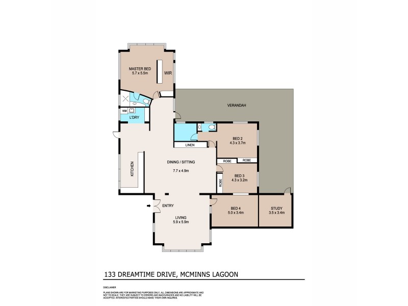 133 Dreamtime Drive, Mcminns Lagoon NT 0822 Floorplan