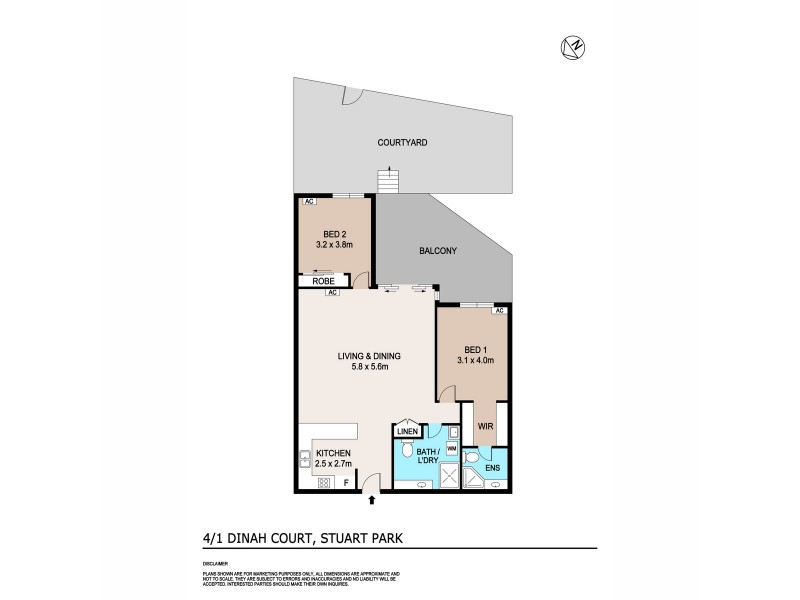 4/1 Dinah Court, Stuart Park NT 0820 Floorplan