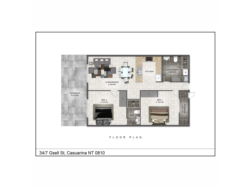 34/7 Gsell Street, Casuarina NT 0810 Floorplan