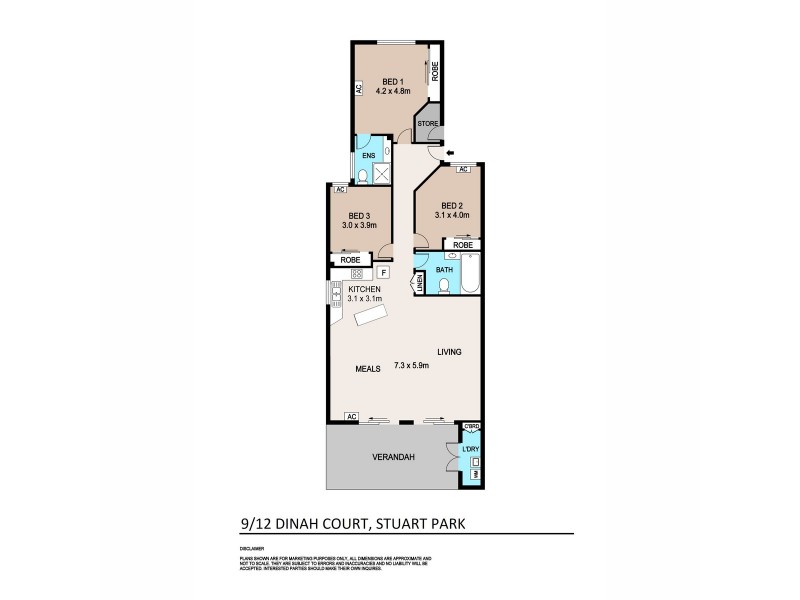 9/12 Dinah Court, Stuart Park NT 0820 Floorplan