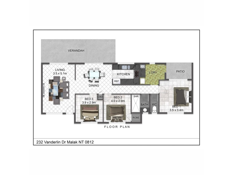 232 Vanderlin Drive, Malak NT 0812 Floorplan