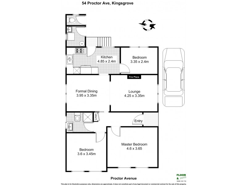 54 Proctor Avenue, Kingsgrove NSW 2208 Floorplan