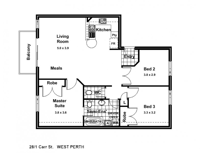 28/1 Carr Street, West Perth WA 6005 Floorplan