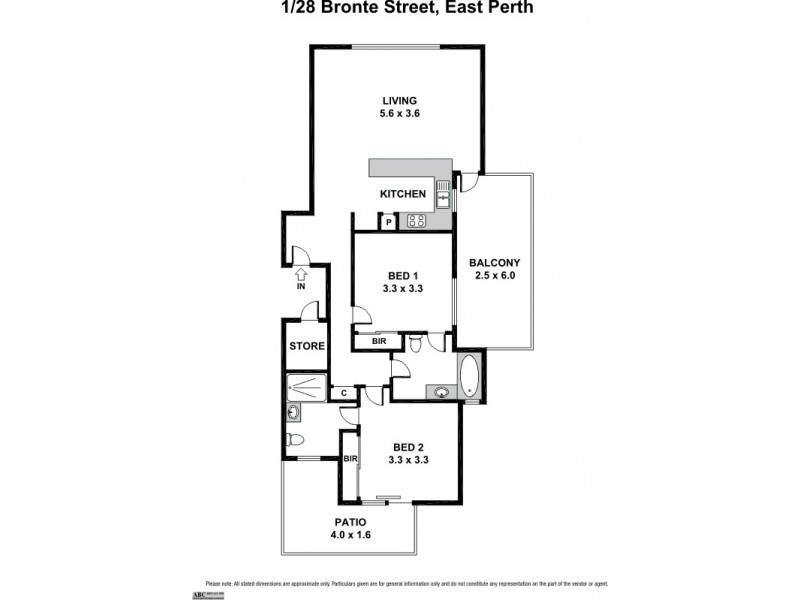 1/28 Bronte Street, East Perth WA 6004 Floorplan
