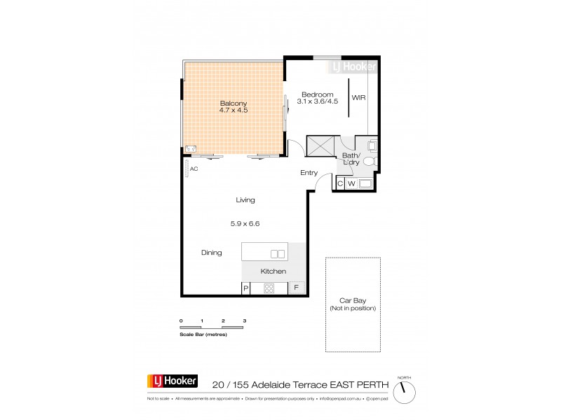 20/155 Adelaide Terrace, East Perth WA 6004 Floorplan
