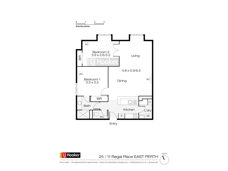 25/11 Regal Place, East Perth WA 6004 Floorplan
