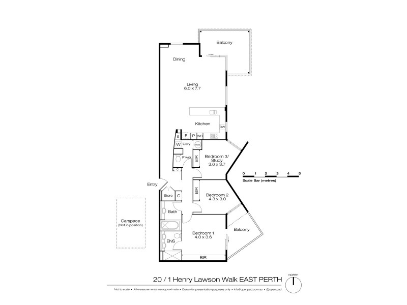 20/1 Henry Lawson Walk, East Perth WA 6004 Floorplan