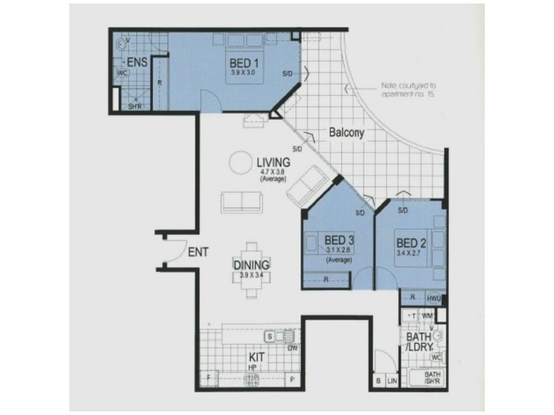 106/131 Adelaide Terrace, East Perth WA 6004 Floorplan