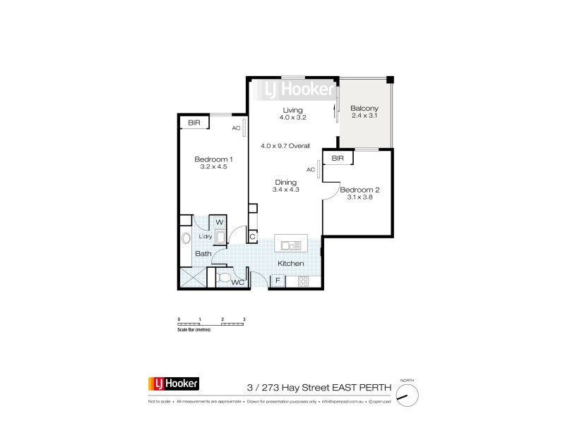 3/273 Hay Street, East Perth WA 6004 Floorplan
