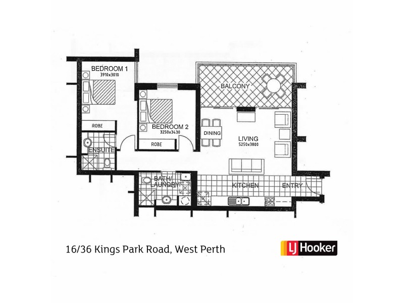 16/36 Kings Park Road, West Perth WA 6005 Floorplan