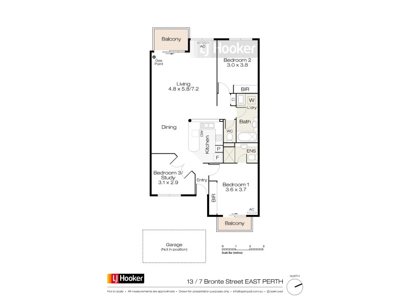 13/7 Bronte Street, East Perth WA 6004 Floorplan