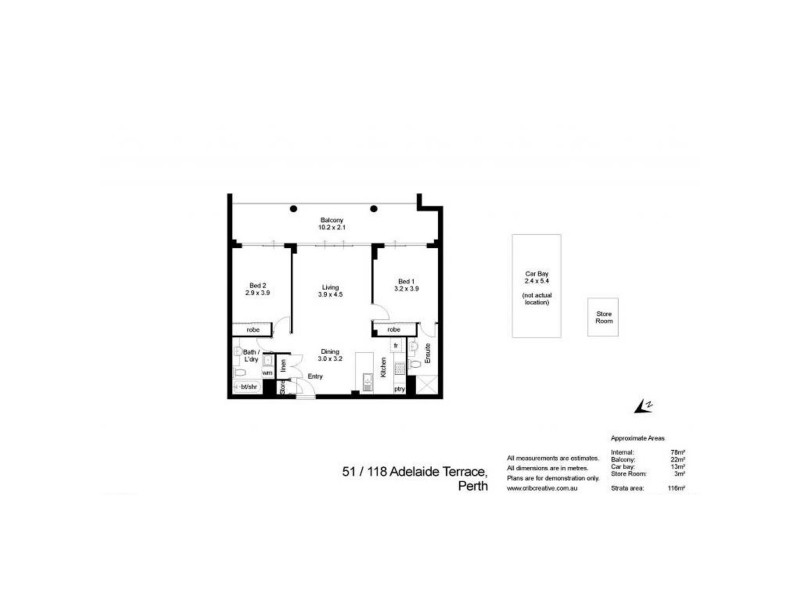 51/118 Adelaide Terrace, East Perth WA 6004 Floorplan