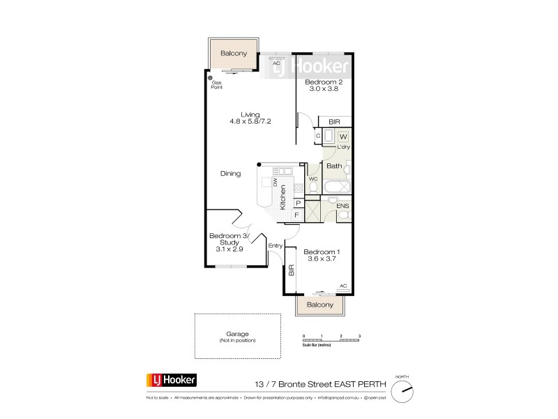 13/7 Bronte Street, East Perth WA 6004 Floorplan