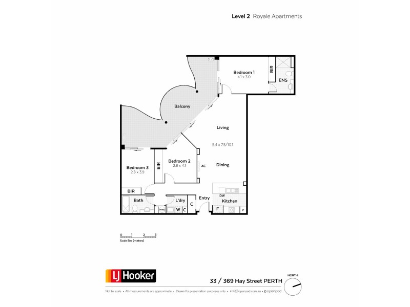 33/369 Hay Street, Perth WA 6000 Floorplan