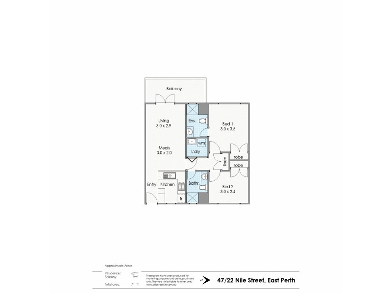 47/22 Nile Street, East Perth WA 6004 Floorplan