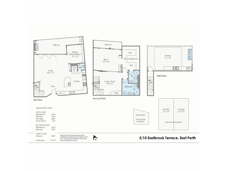3/10 Eastbrook Terrace, East Perth WA 6004 Floorplan