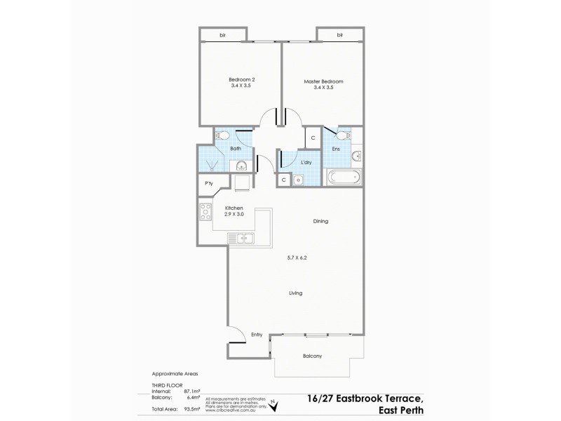 16/27 Eastbrook Terrace, East Perth WA 6004 Floorplan