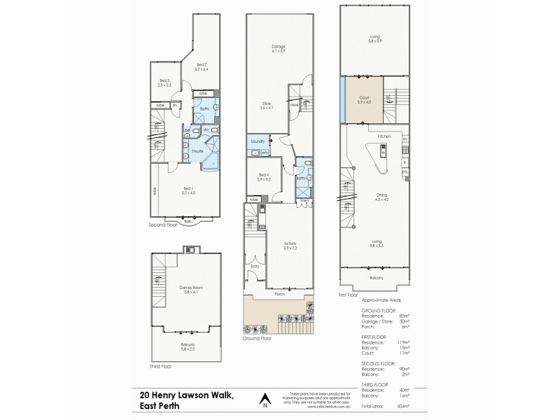 20 Henry Lawson Walk, East Perth WA 6004 Floorplan