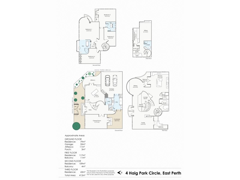 4 Haig Park Circle, East Perth WA 6004 Floorplan