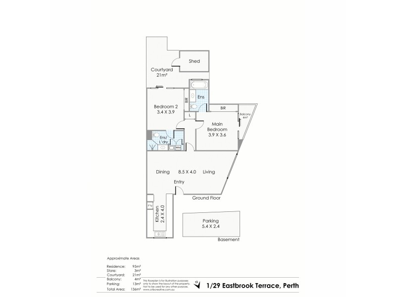 1/29 Eastbrook Terrace, East Perth WA 6004 Floorplan