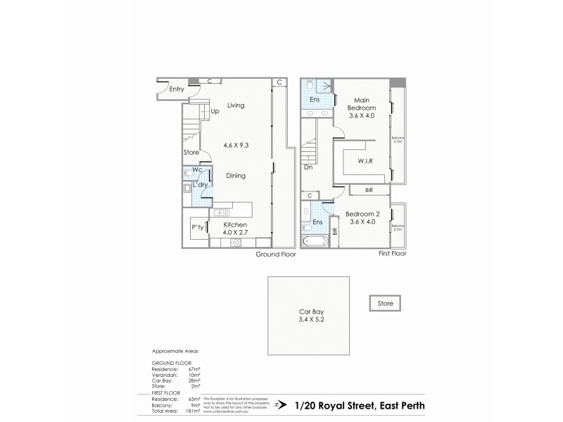1/20 Royal Street, East Perth WA 6004 Floorplan