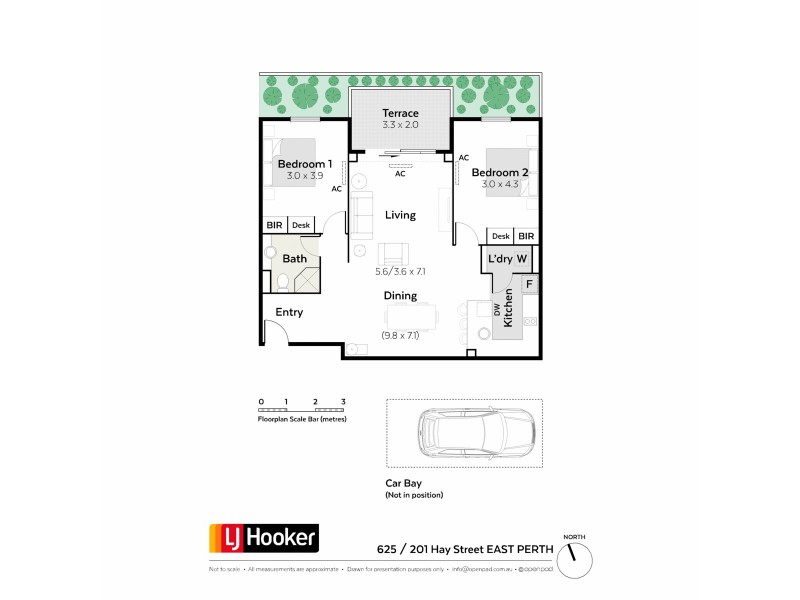 625/201 Hay Street, East Perth WA 6004 Floorplan