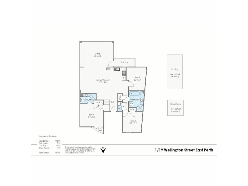 1/19 Wellington Street, East Perth WA 6004 Floorplan