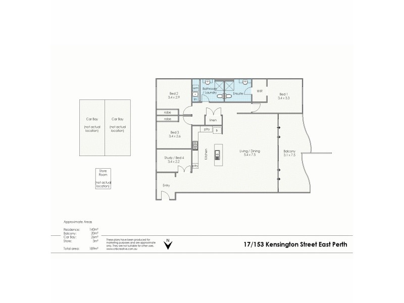17/153 Kensington Street, East Perth WA 6004 Floorplan