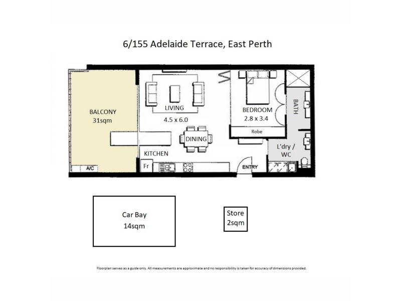 6/155 Adelaide Terrace, East Perth WA 6004 Floorplan