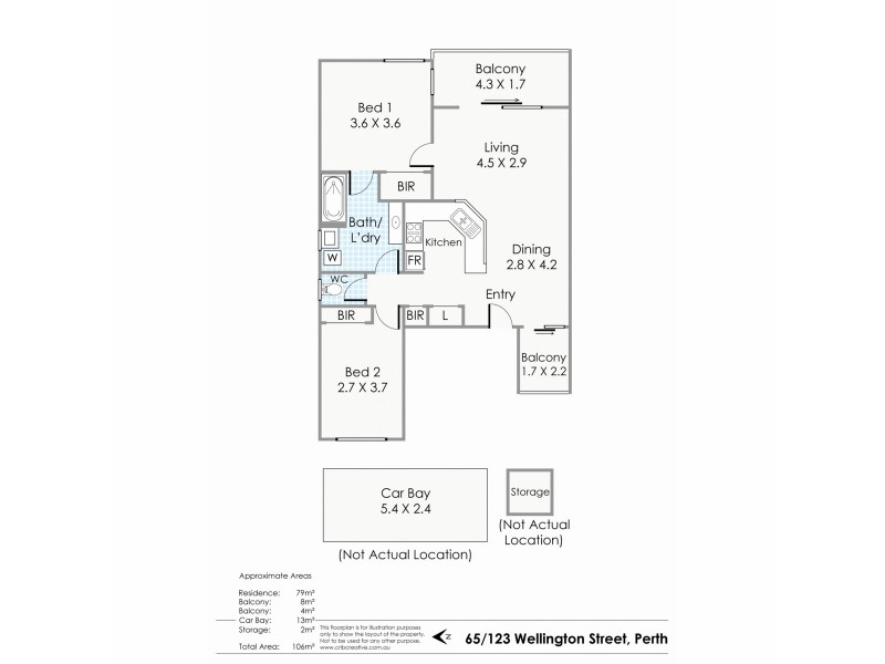 65/123 Wellington Street, East Perth WA 6004 Floorplan