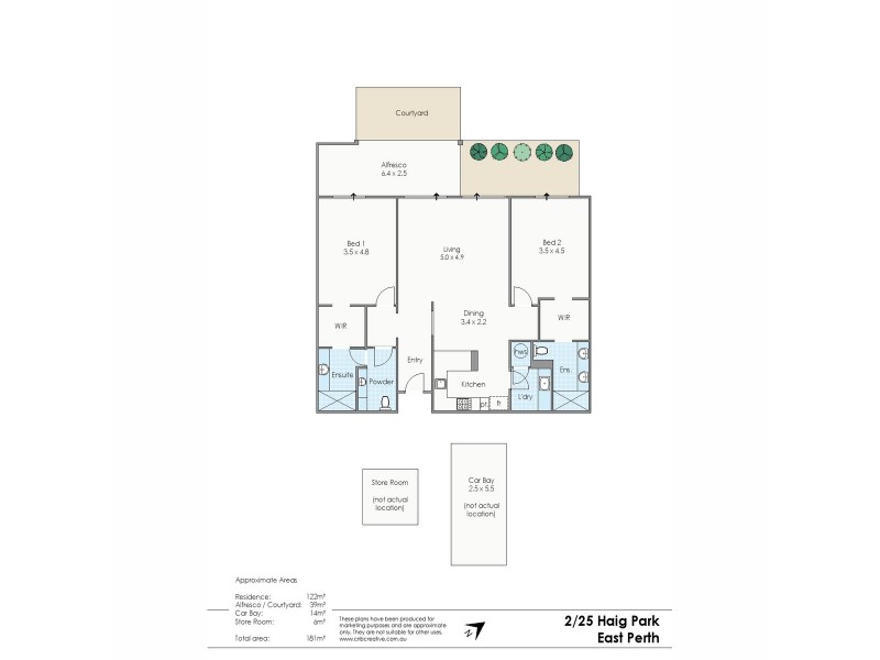 2/25 Haig Park Circle, East Perth WA 6004 Floorplan