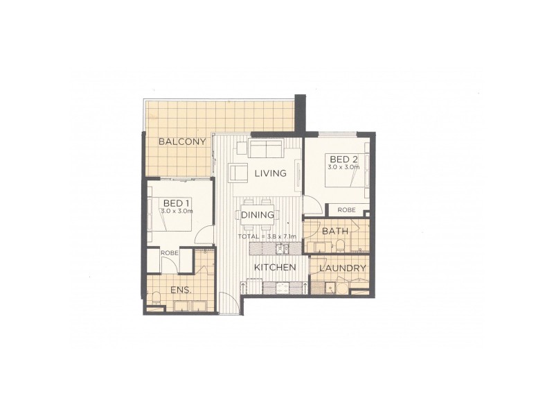410/9 Tully Road, East Perth WA 6004 Floorplan