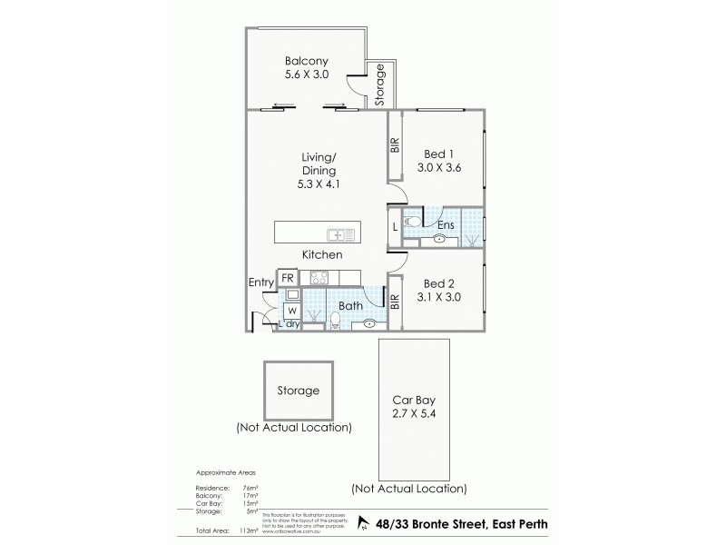 48/33 Bronte Street, East Perth WA 6004 Floorplan