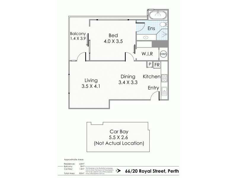 66/20 Royal Street, East Perth WA 6004 Floorplan