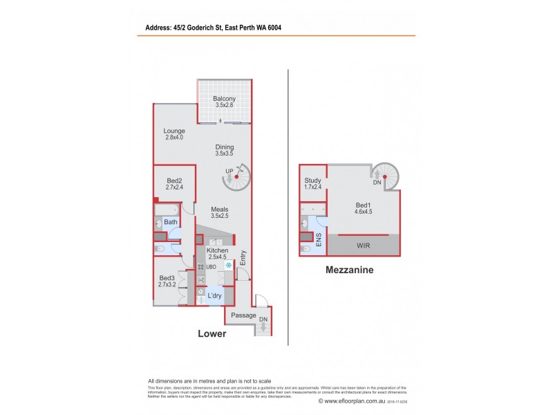 45/2 Goderich Street, East Perth WA 6004 Floorplan