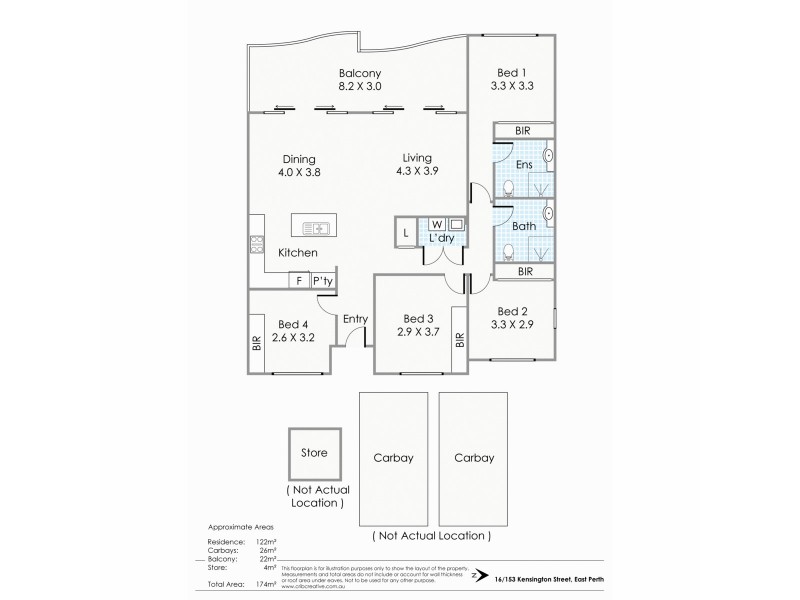 16/153 Kensington Street, East Perth WA 6004 Floorplan