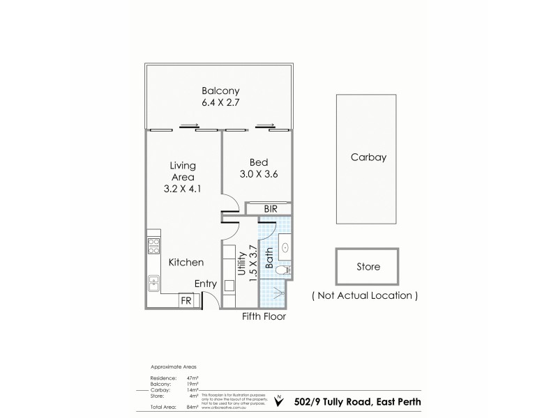 502/9 Tully Road, East Perth WA 6004 Floorplan